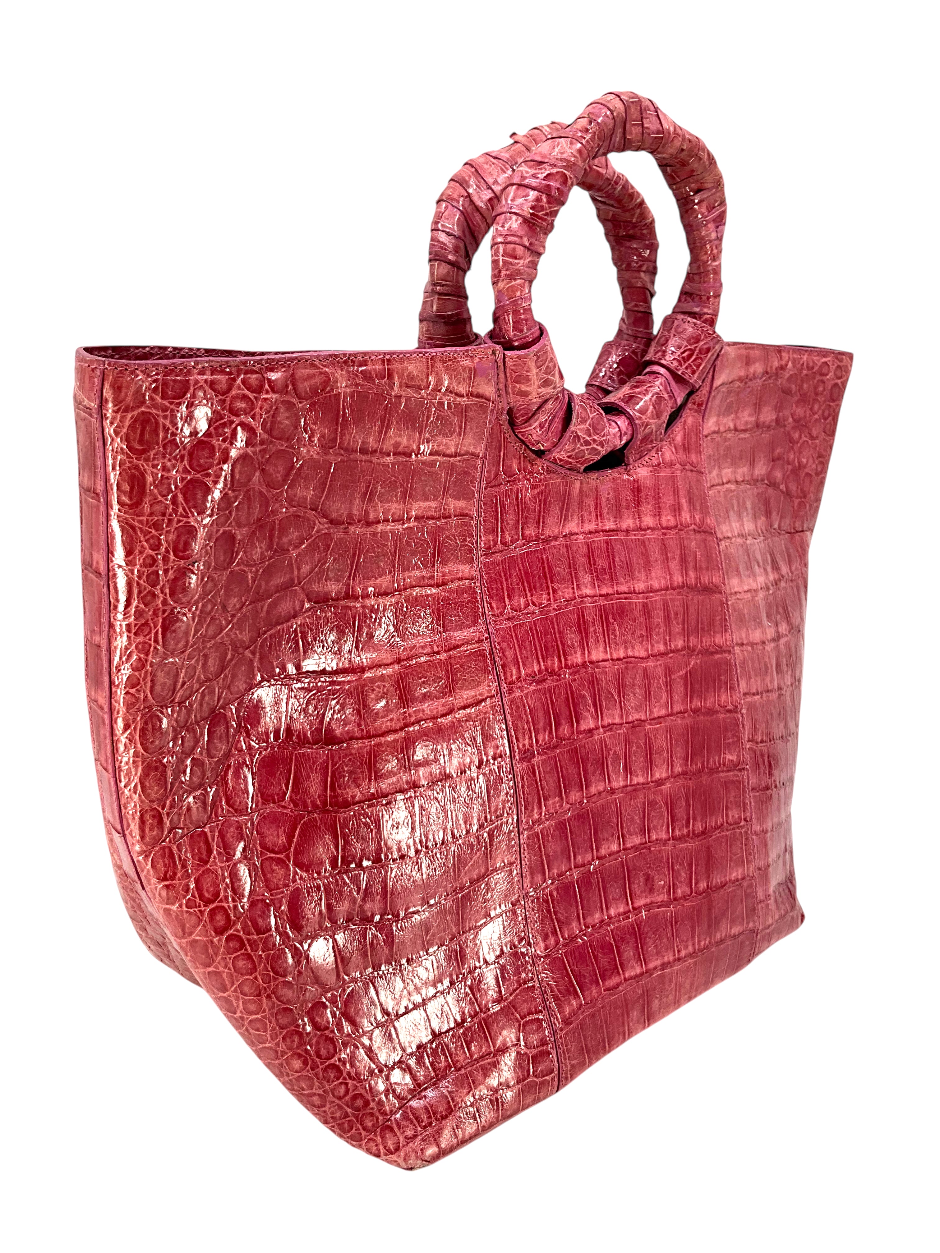 Luxury Nancy Gonzalez Medium Crocodile Leather Tote Bag for Women - Elegant Designer Handbag for Work, Travel & Everyday Use