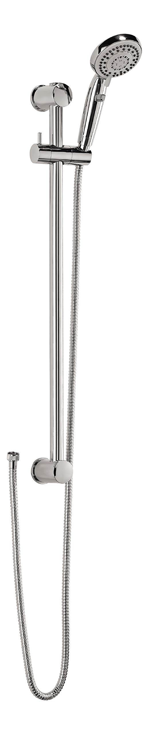 aquaSu® Pitina Premium Shower Set with 5 Jet Types, Water Stop Button & 10cm Spray Plate - 150cm Metal Hose & 70cm Adjustable Rail - Anti-Limescale Design for Bathroom, Spa & Home Renovation - Easy Glue or Drill Installation (Model 72303 9)