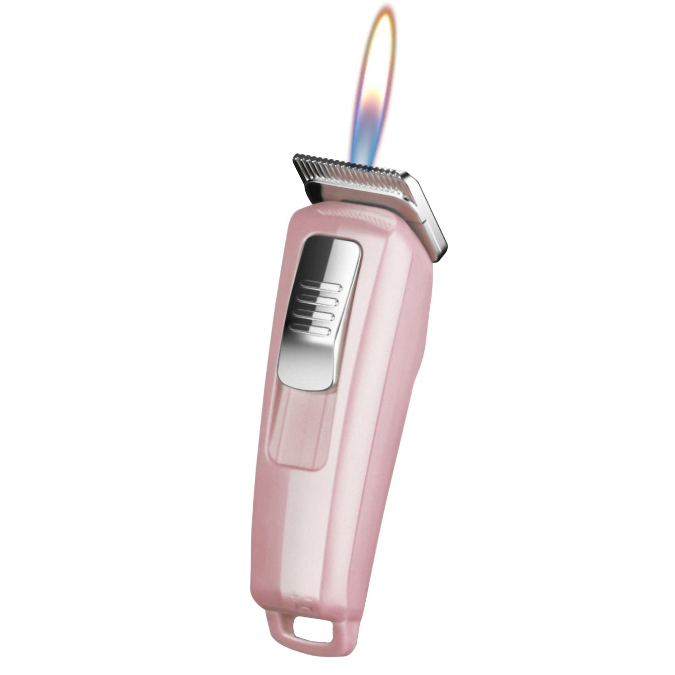 Windproof Butane Torch Lighter - Refillable Adjustable Flame for Camping, Cooking & Candle Lighting (Pink)