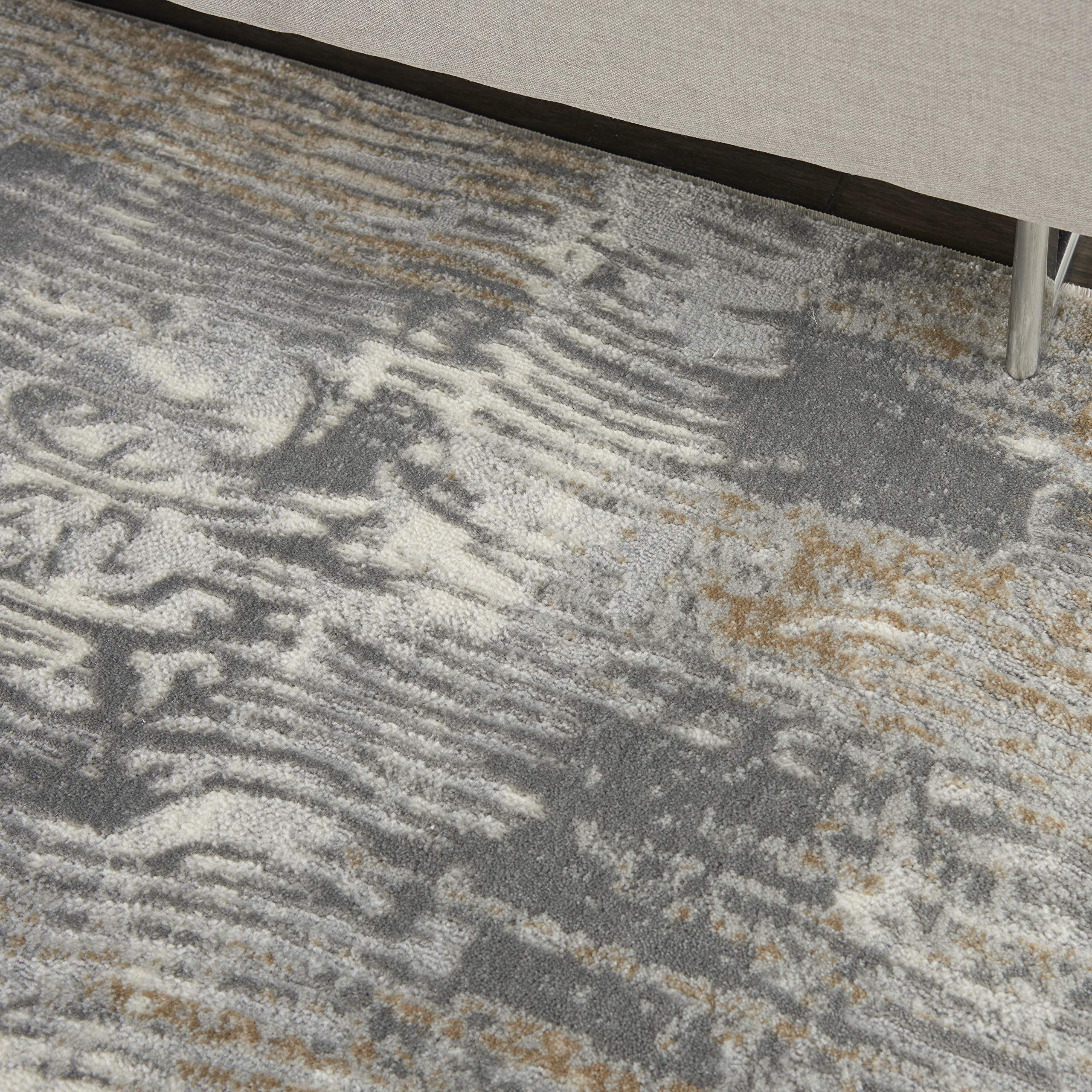 Nourison Solace Modern Abstract Grey/Beige 5'3