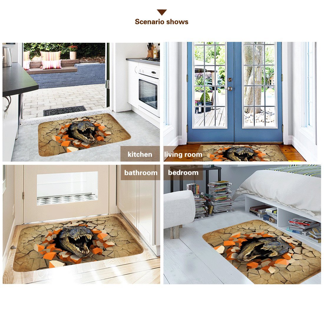 Non-Slip Yellow Kitchen Floor Mat - Soft Flannel Bathroom Rug, Holiday Welcome Mat for Home Decor - Perfect for Kitchen, Bathroom, Entryway & High-Traffic Areas