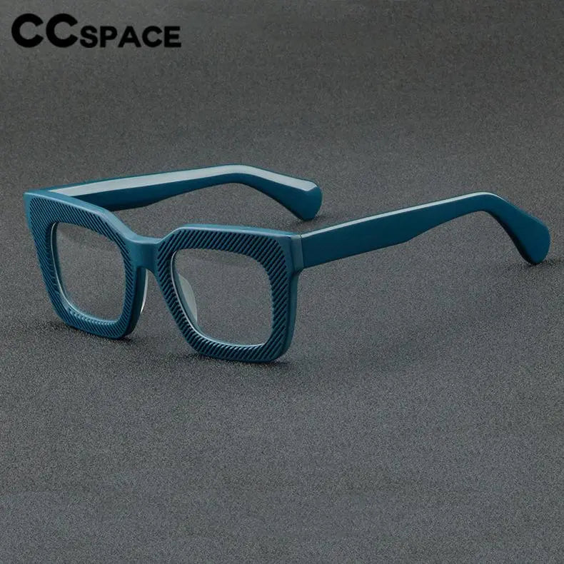 CCspace Unisex Full Rim Square Acetate Eyeglasses 56911 - Stylish & Durable Frame for Men & Women - Perfect for Work, Reading & Fashion Accessory