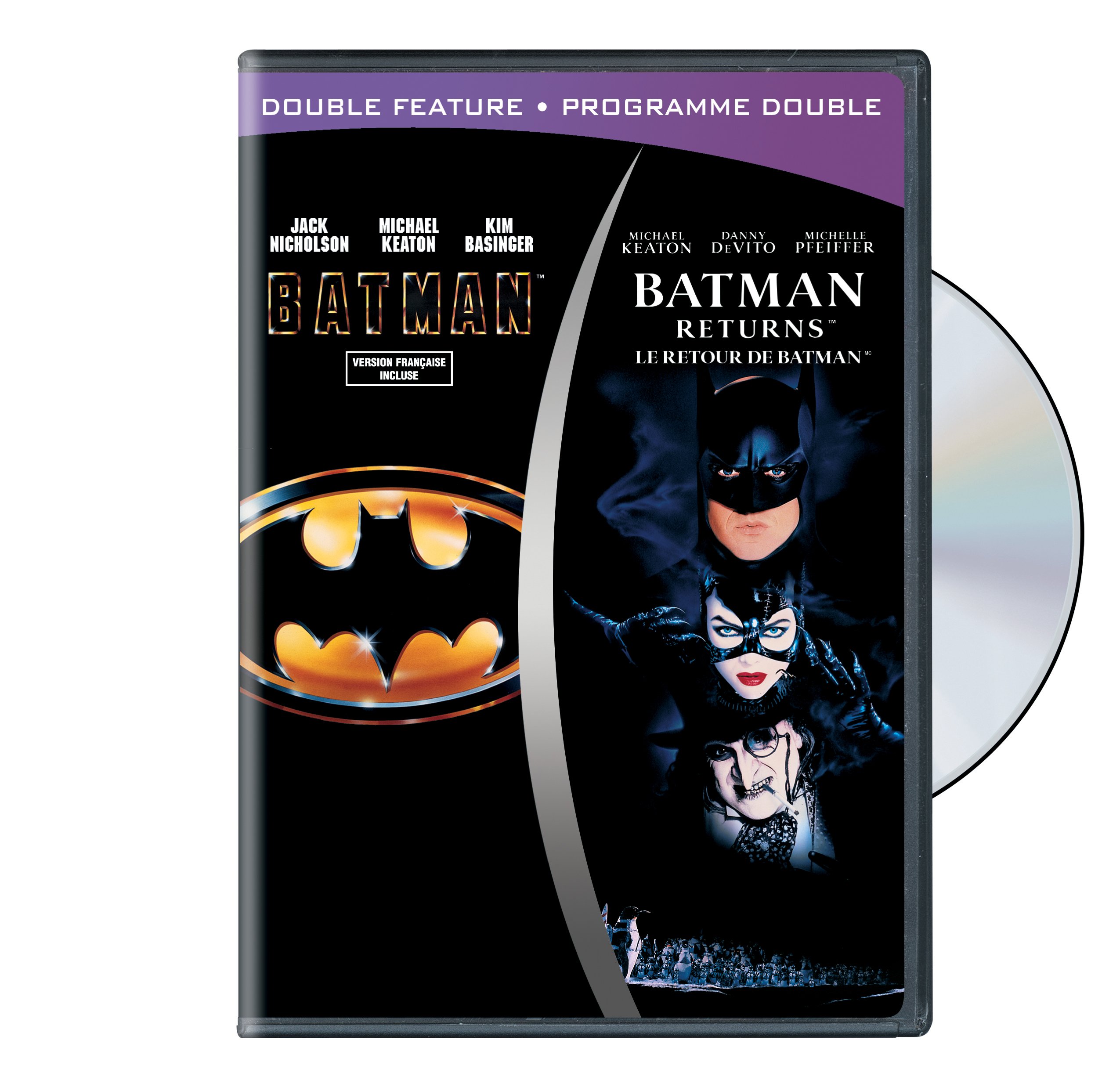 Batman & Batman Returns Double Feature DVD - Widescreen Edition | Superhero Movie Collection | Perfect for Movie Nights & DC Fans