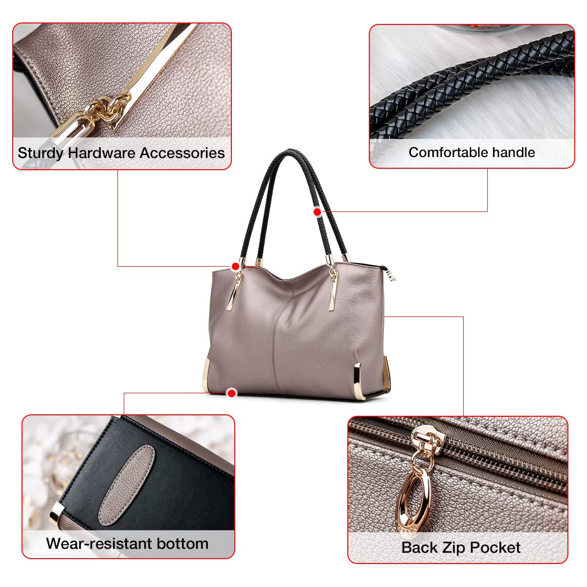 Stylish Genuine Leather Tote Bags for Women - Spacious Top Handle Shoulder Purse | Perfect for Work, Travel & Everyday Use