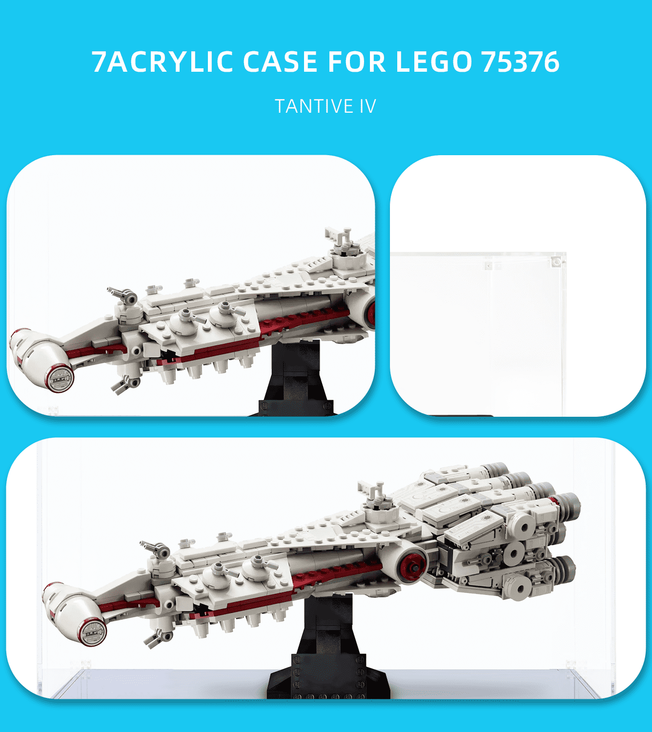 Star Wars LEGO Tantive IV 75376 Display Case - Premium Acrylic Protection for Collectible Sets | Perfect for Showcase, Dust Protection & Home Decor