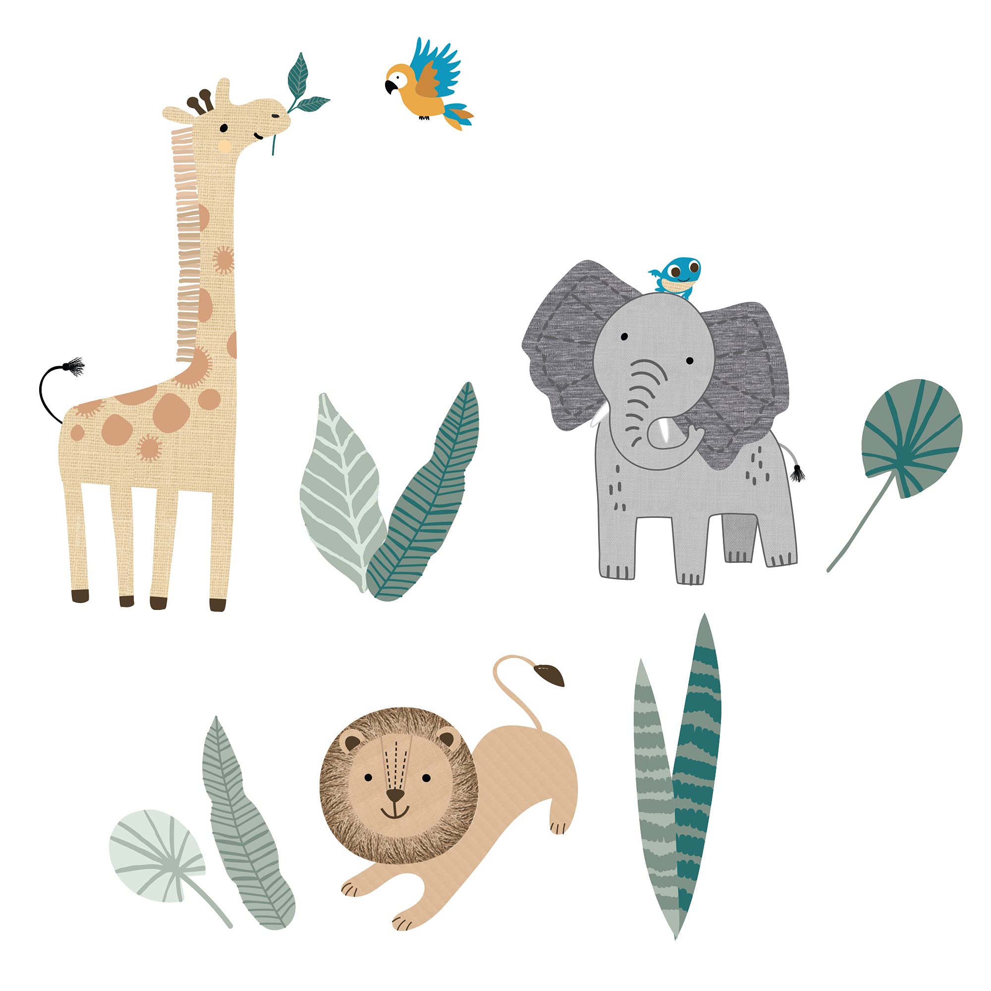 Lambs & Ivy Jungle Friends 5-Piece Safari Animals Nursery Baby Crib Bedding Set - Soft & Cozy Crib Sheets, Bumper, Skirt for Boys & Girls - Perfect for Jungle Theme Nursery Decor & Baby Shower Gifts
