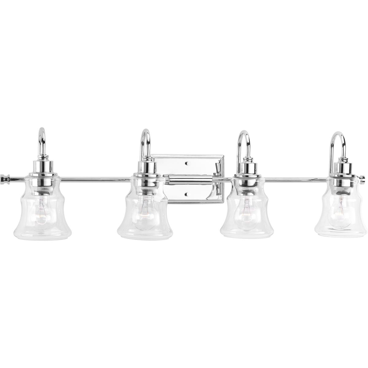 Litchfield Collection 4-Light Clear Glass Bathroom Vanity Light Fixture - Perfect for Modern Bathroom Makeovers & Spa-Like Ambiance