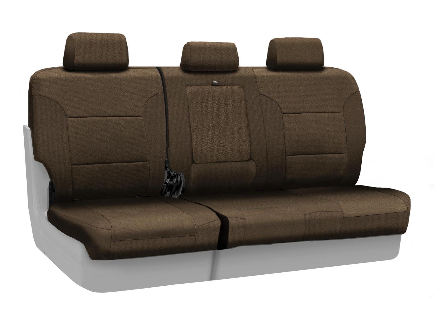 Coverking Custom Fit Rear 60/40 Bench Seat Cover for Subaru Forester - Premium Velour Fabric (Taupe) | Car Interior Protection & Style Upgrade