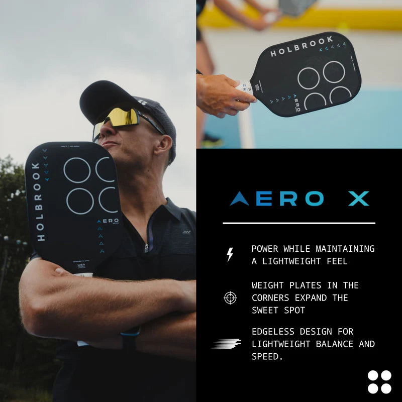 Holbrook Aero X Hybrid 16MM Pickleball Paddle - Premium Carbon Fiber Paddle for Competitive Play & Outdoor Recreation