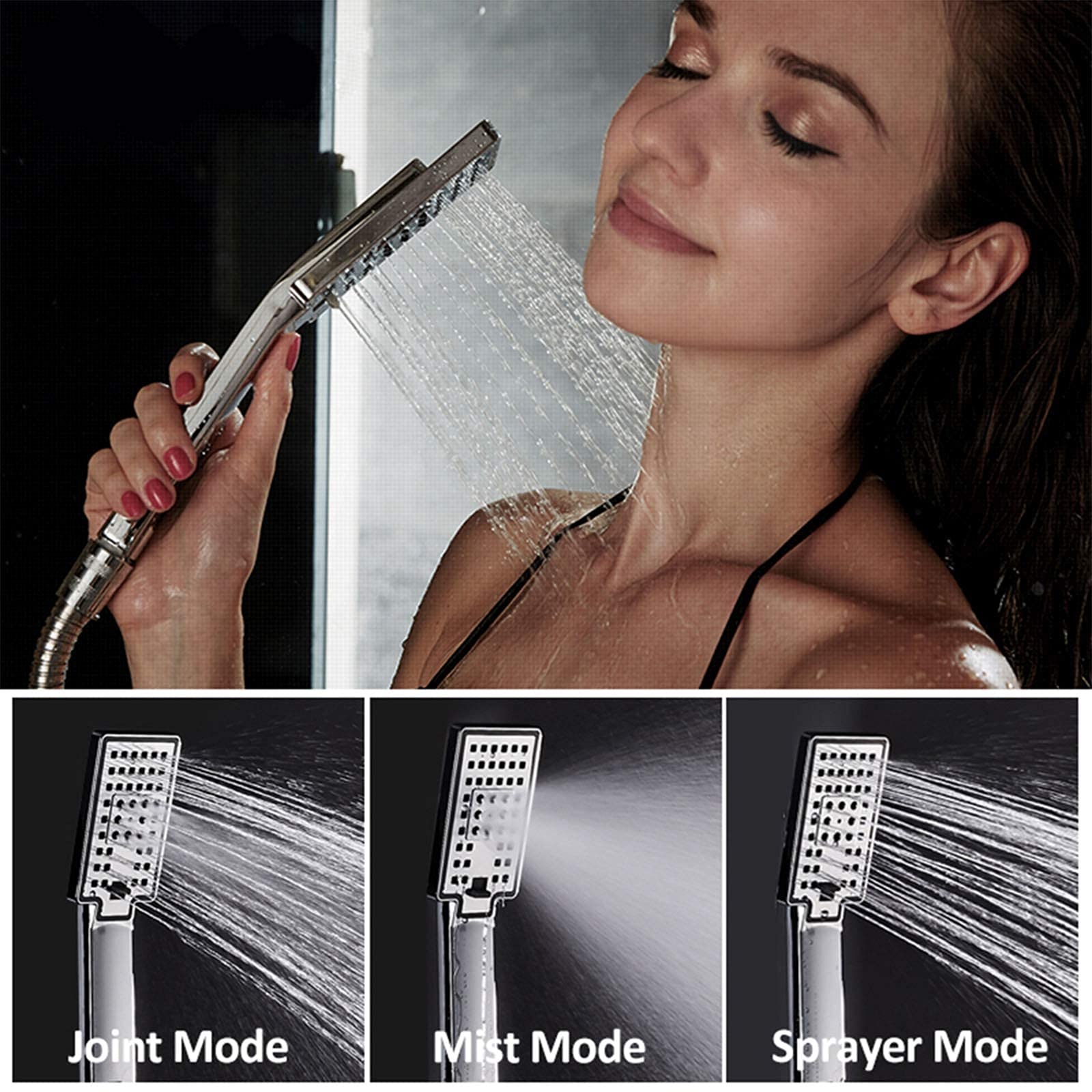 CHLDDHC Chrome Digital Display Rain Shower System - 3 Mode Wall Mounted Shower Faucet Set with Mixer Tap | Perfect for Modern Bathroom & Spa Experience