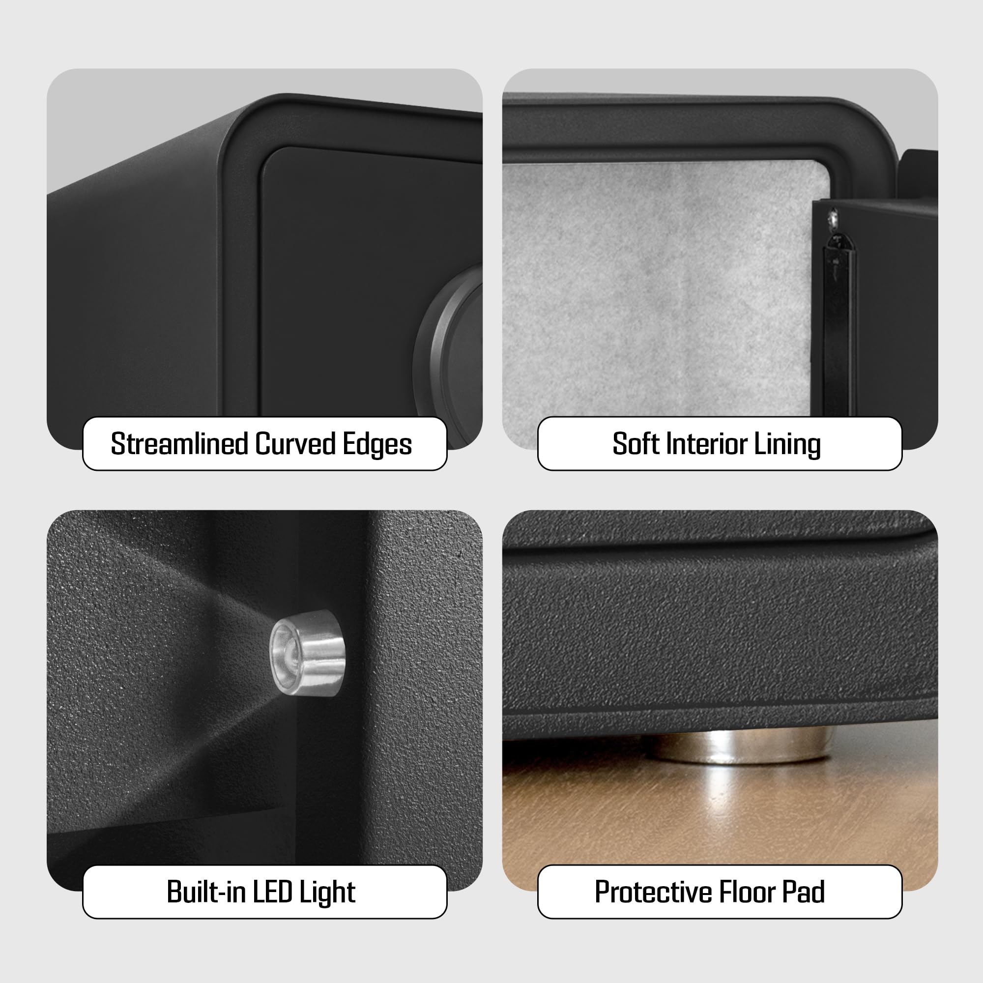 Digital Home Safe Box - 1.0 cuft Electronic Lock Security Safe with Keypad for Pistol, Cash, Jewelry & Documents - Small Personal Safe for Office, Hotel, Dorm or Closet - Perfect for Home Security & Valuables Protection (Black)