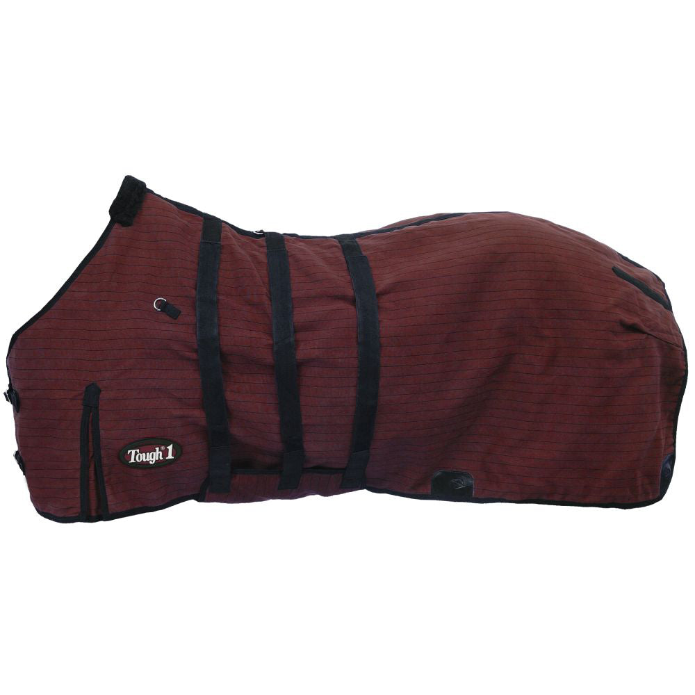 81 Tough 1 Storm Buster Belly Wrap West Coast Horse Blanket - Burgundy Waterproof Winter Horse Sheet for Extreme Weather Riding & Stable Use
