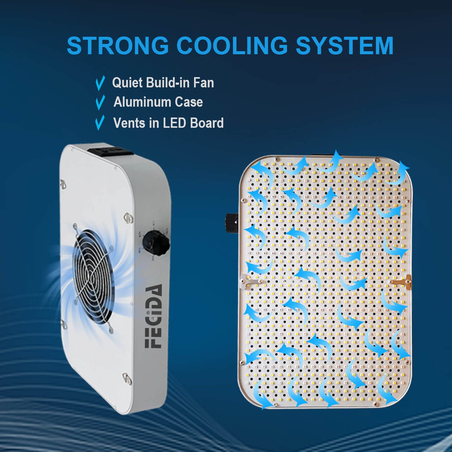 FECiDA Full Spectrum LED Grow Light with UV & IR - Dimmable Plant Light for Seed Starting, Seedlings & Veg | Best 2025 Grow Tent Light with Daisy Chain & Quiet Fan | Ideal for Indoor Plants, Hydroponics & Greenhouse Use