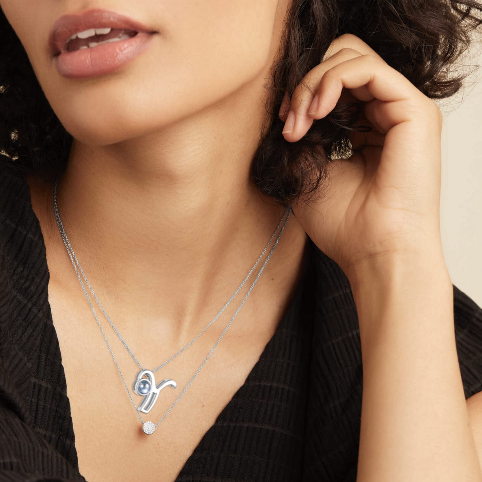 I Love You Initial Necklace - Custom Photo Jewelry for Women | Gift for Her, Wife, Mother | Anniversary, Birthday, Christmas