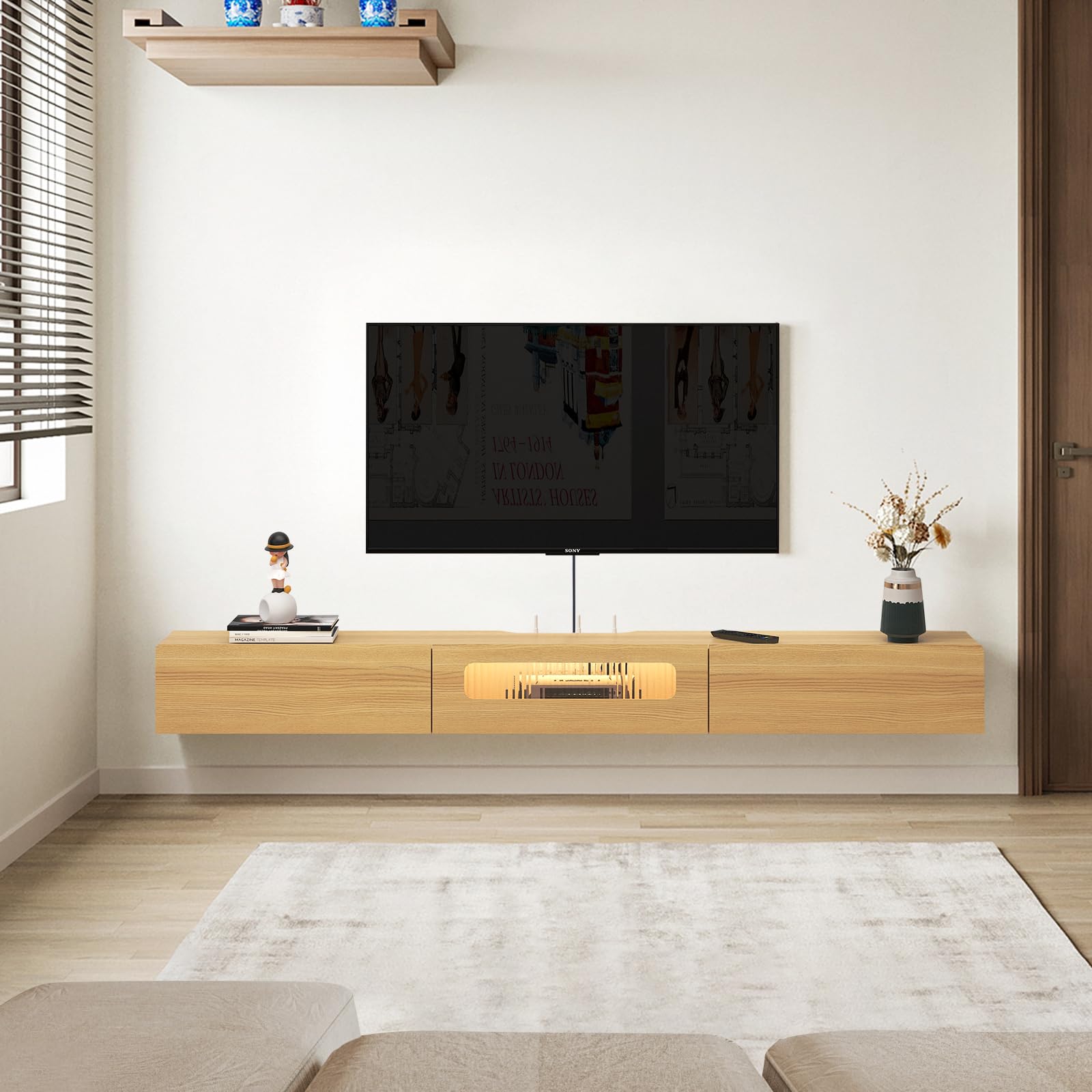Floating TV Stand with LED Lights - 79