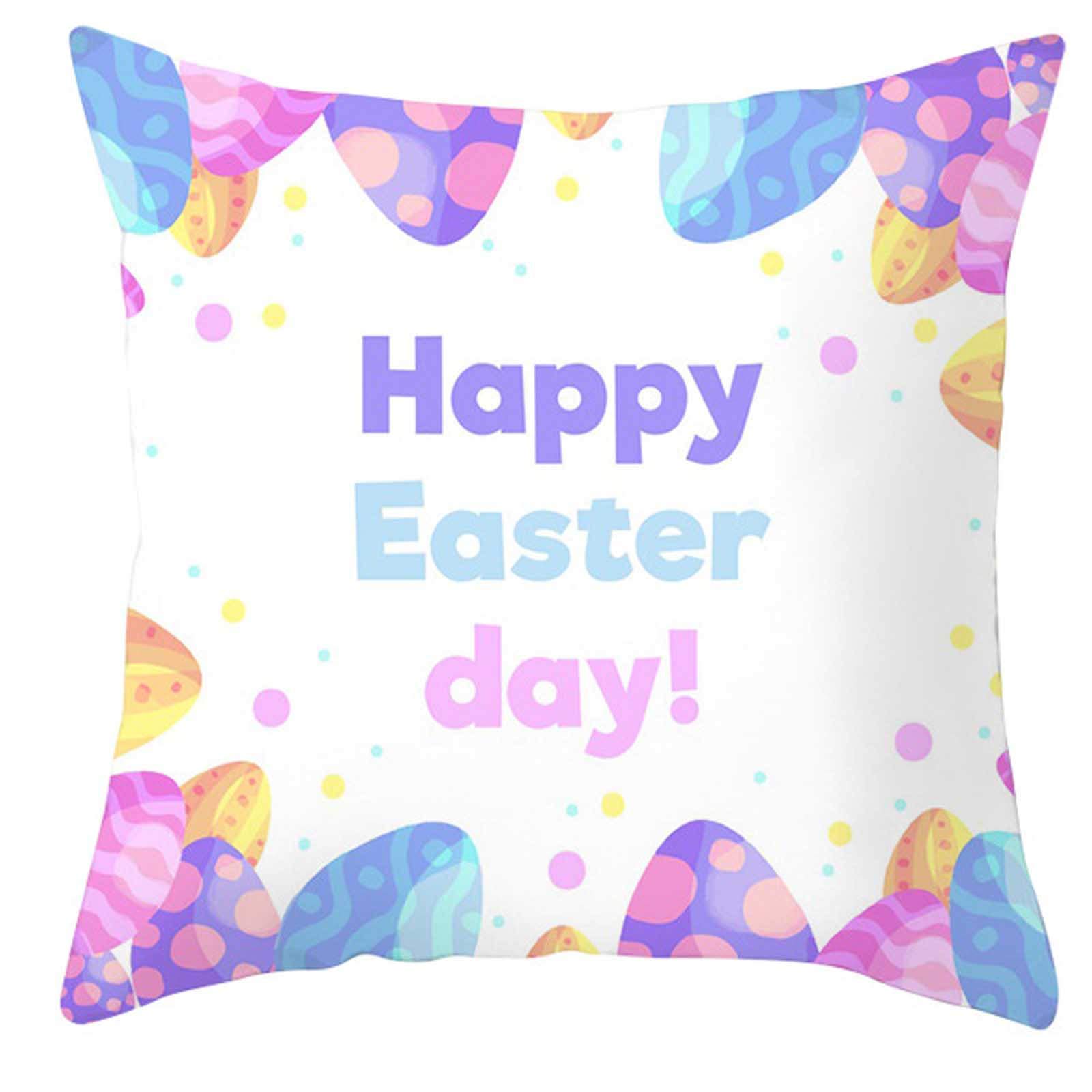 Easter Bunny Throw Pillow Covers 18x18 Inch - Faceless Doll Design Spring Home Decor Cushion Covers for Sofa, Bed, Couch - Perfect for Easter Decorations, Living Room, Nursery & Seasonal Home Styling