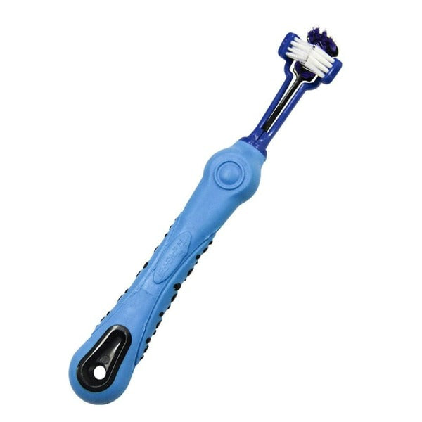 M PETS 3 Headed Toothbrush for Dogs - Triple Action Dental Care - Soft Bristles for Gentle Cleaning - Perfect for Small, Medium & Large Breeds - Use for Daily Oral Hygiene & Plaque Removal