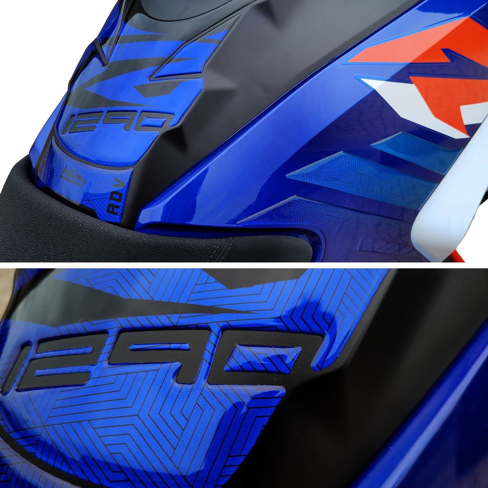 KTM 1290 Super Adventure R 2021 Motorcycle 3D Tank Stickers - Impact & Scratch Protection - High-Quality Resin Decals with Metallic Finish | Made in Italy | Perfect for Adventure Riding & Bike Customization