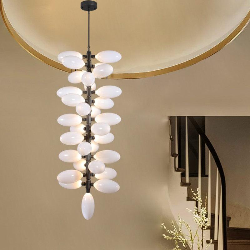 Kenneth Fashion Vertical Long Grape Chandelier - Elegant Crystal Pendant Lighting for Dining Room, Bedroom & Entryway Decor