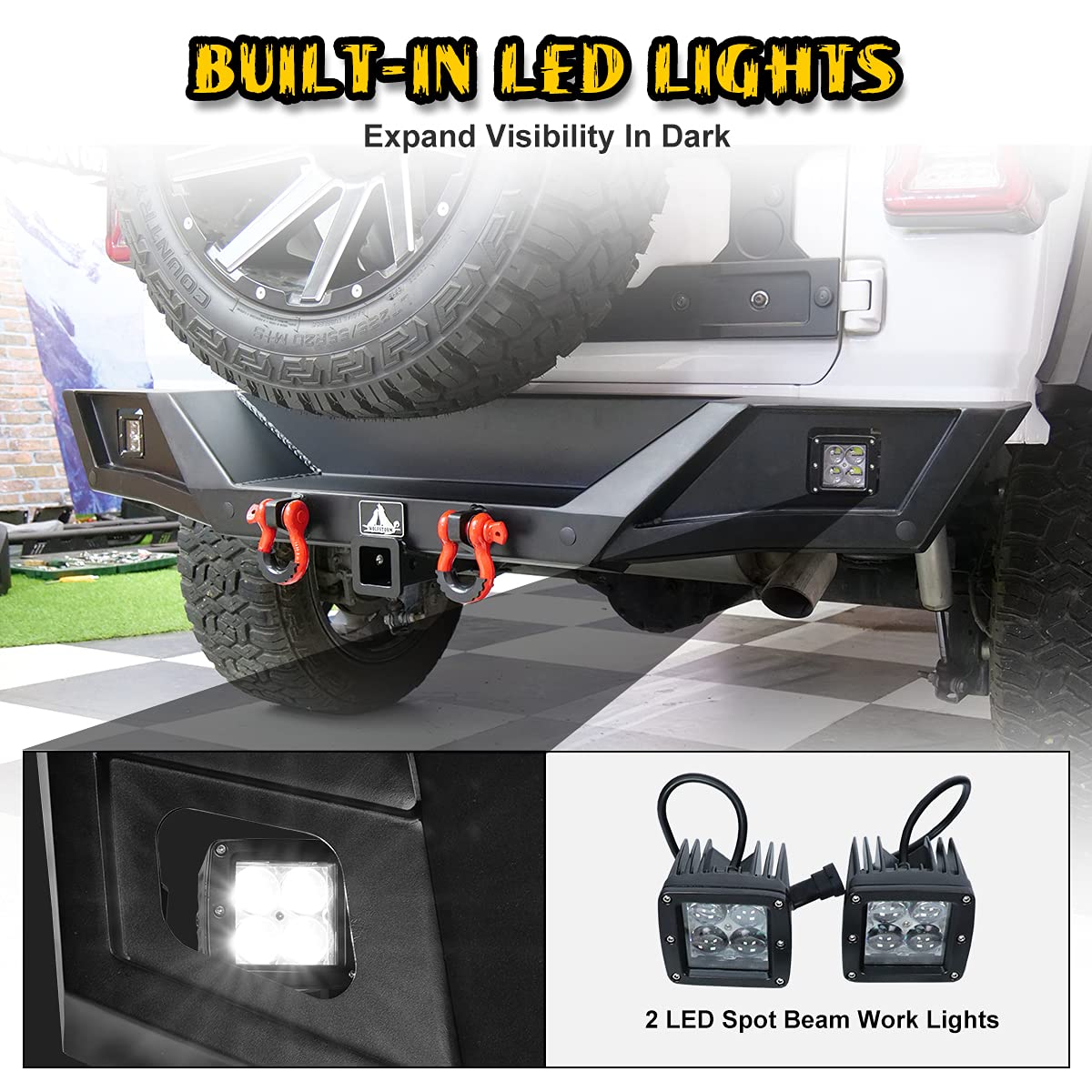 NIXON OFFROAD Rear Bumper Combo for 2018-2025 Jeep Wrangler JL & JLU - 2
