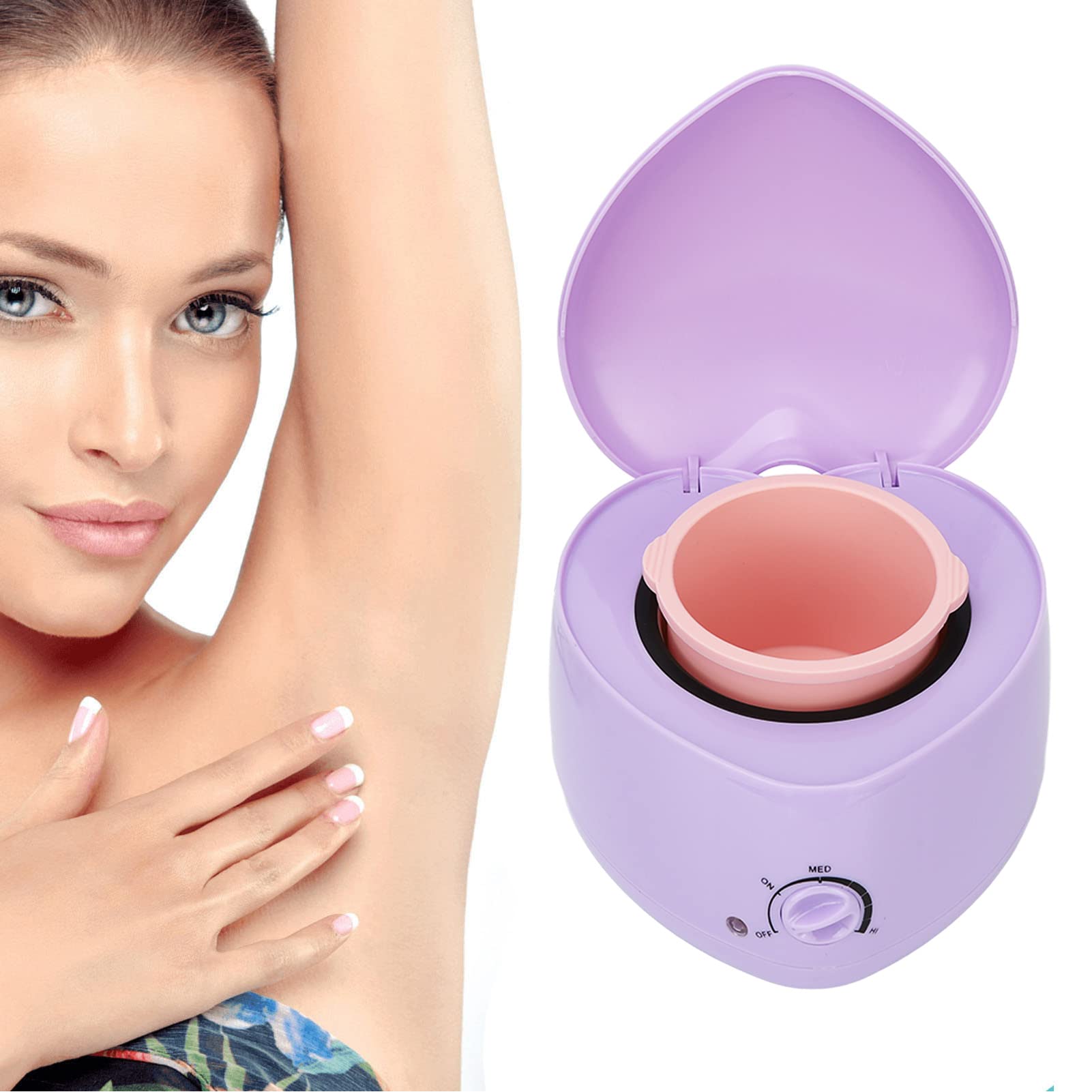 Mini Wax Warmer Machine - Portable Electric Hot Wax Heater with Heart Shaped Silicone Pot for Easy Cleaning | 110V US Plug | Perfect for Salon & Home Waxing | DIY Hair Removal & Spa Treatments