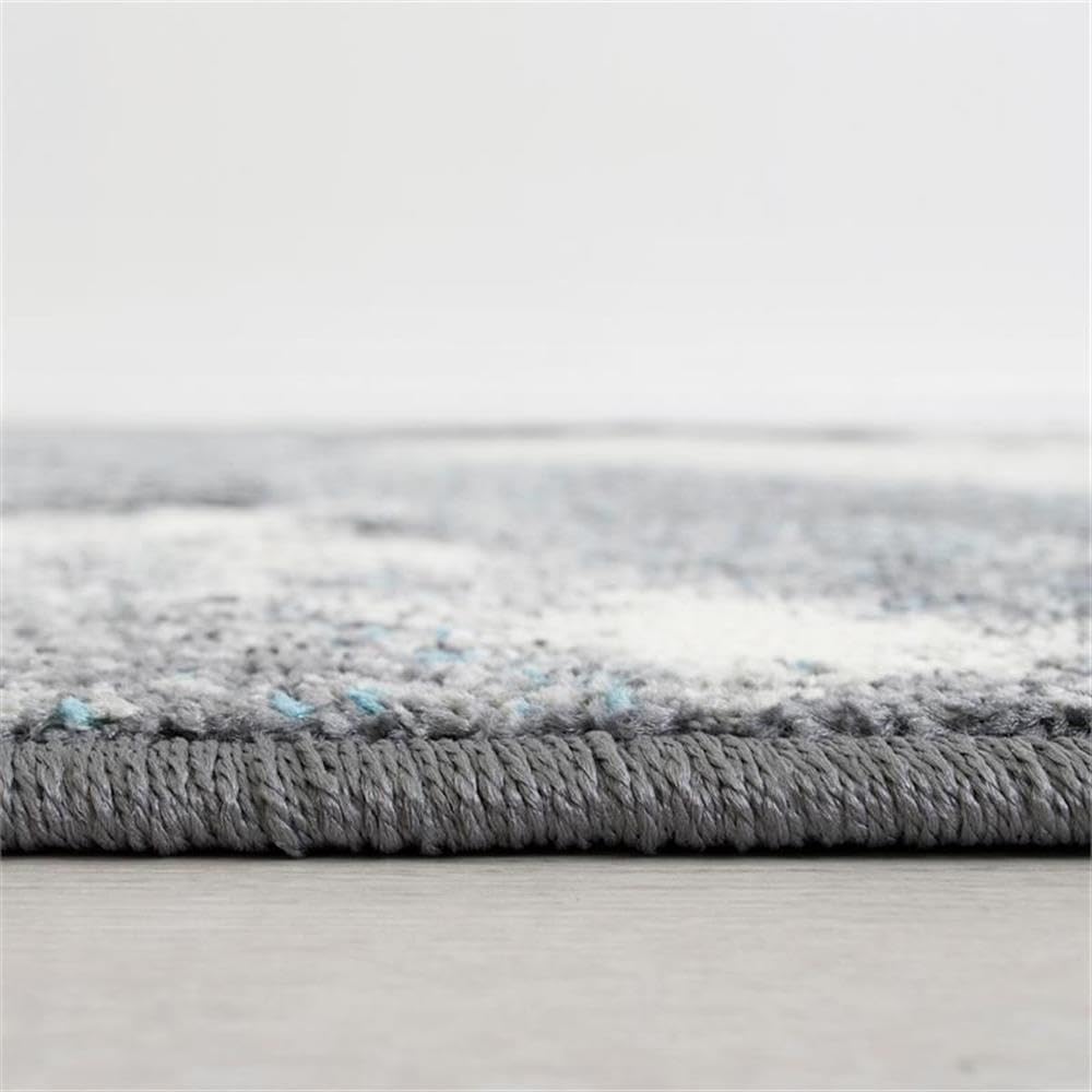 Nicolette Contemporary Gray 5'x7' Area Rug by Furniture of America - Soft Fabric for Living Room, Bedroom & Office Decor