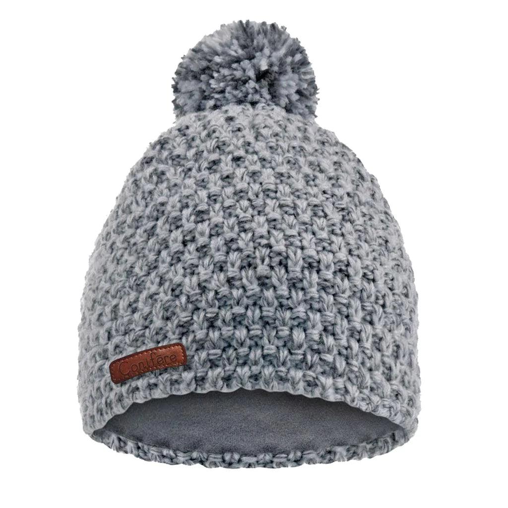 Conifere Crochet Knit Hat for Women - Soft Grey Winter Beanie | Warm Handmade Cable Knit Hat for Cold Weather, Outdoor Activities & Fashion Accessory