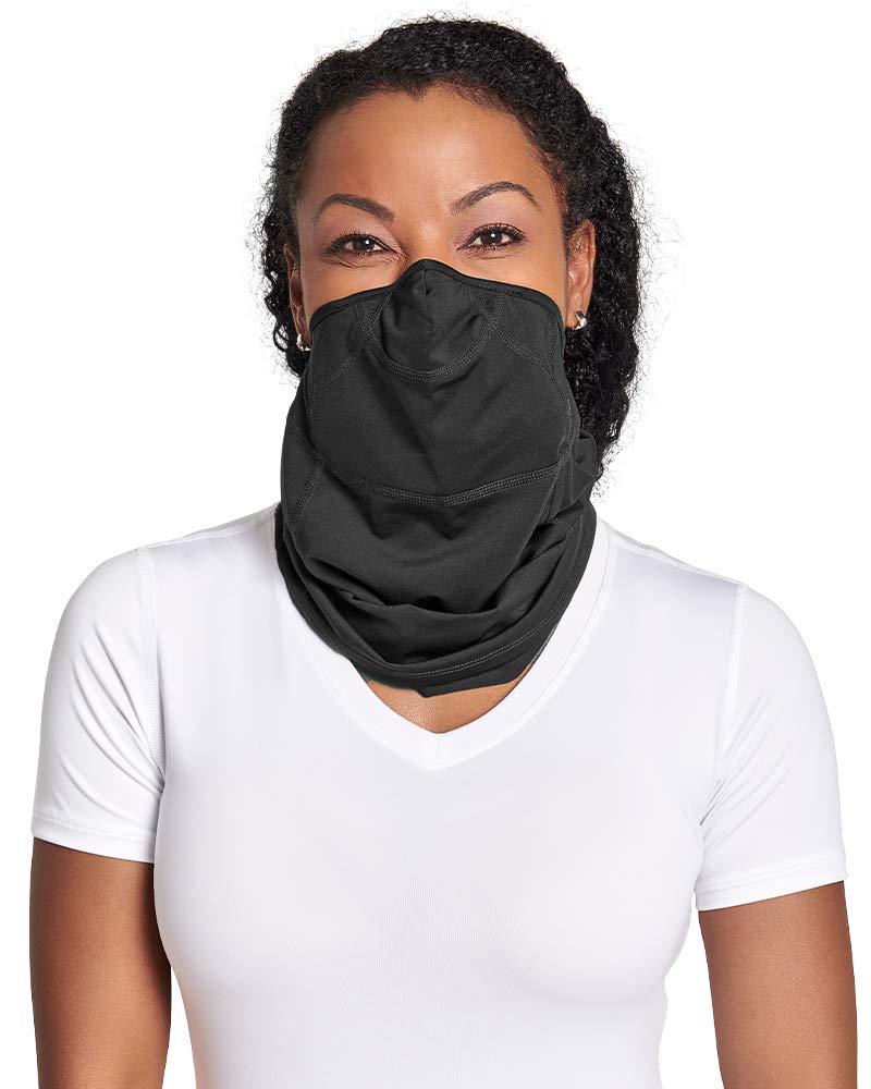 Tommie Copper Infused Face Mask Gaiter - Adjustable Nose Wire & Rear Cinch - Built-in Face Cover for Outdoor Activities, Hiking, Running & Travel Protection
