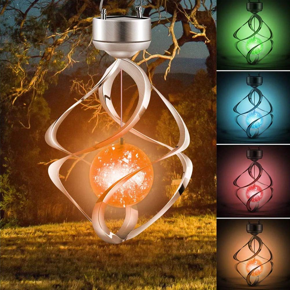 Solar LED Wind Chime Lights Outdoor - Color Changing Rotating Hanging Decor for Garden, Yard, Balcony - Perfect for Patio, Pathway & Evening Ambience