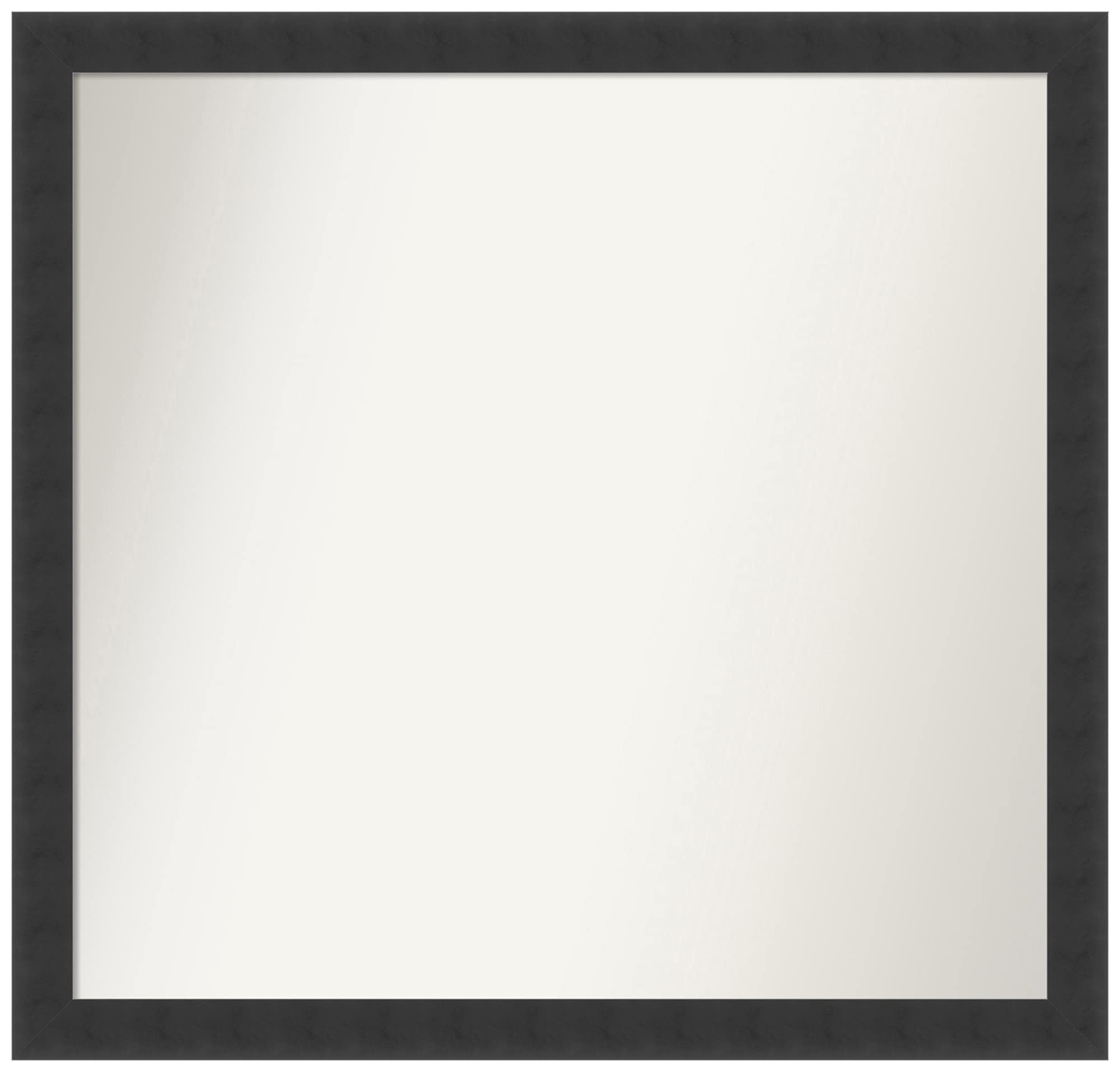 Amanti Art Non-Beveled Custom Wall Mirror 22x23 Inch - Mezzanotte Black Frame - Bathroom Vanity Mirror - Bedroom Decor - Entryway Wall Art - Various Custom Sizes Available