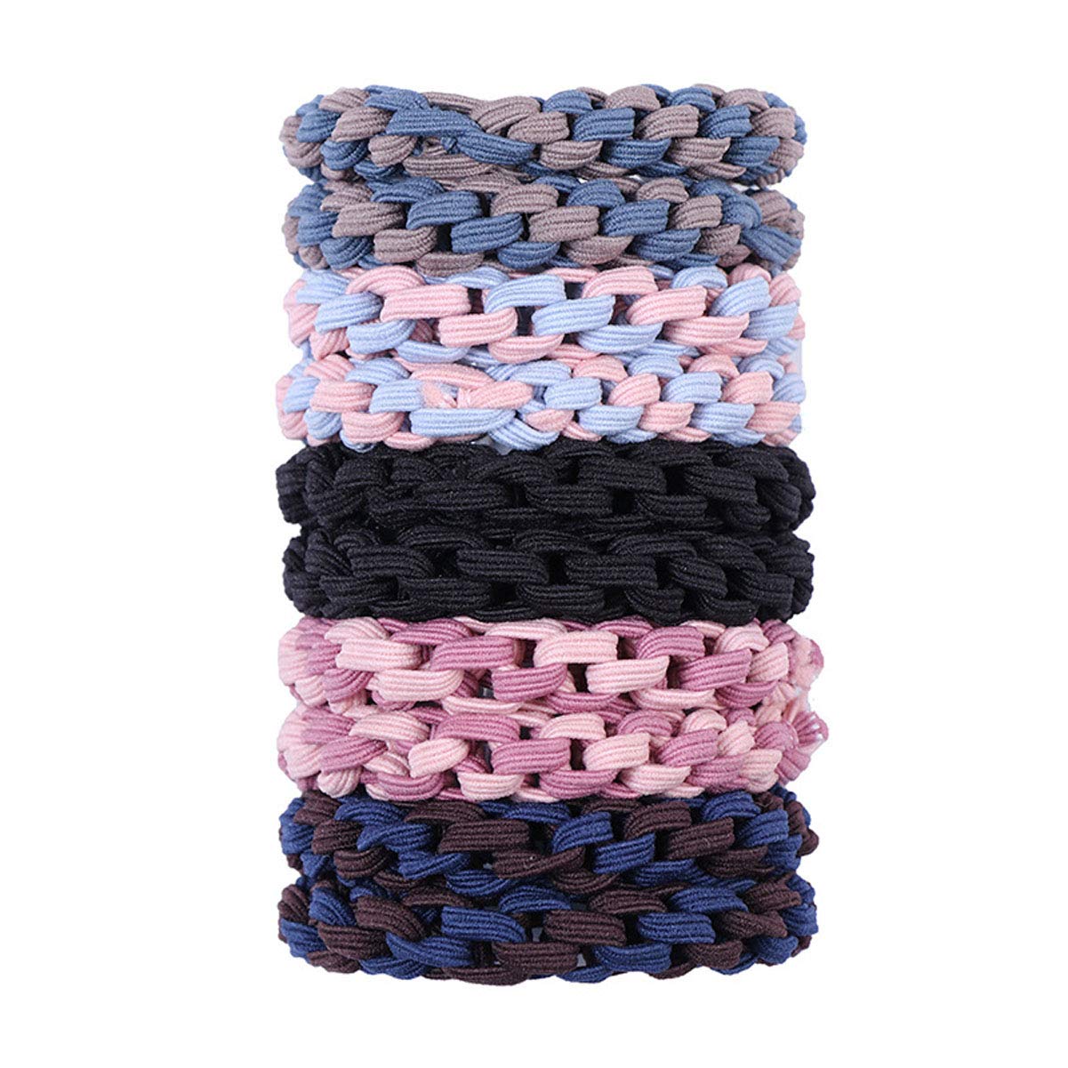 10 Pcs Braided Hair Ties for Women - Soft Ponytail Holders & Hair Elastics - No Slip Hair Bands for Workout, Yoga, Running & Daily Styling