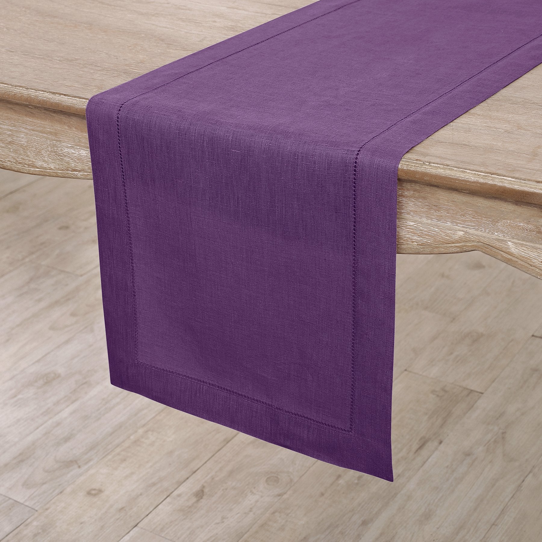 Elegant Classic Hemstitch Table Runner - Premium Linen Dining Decor for Weddings, Parties & Home Styling