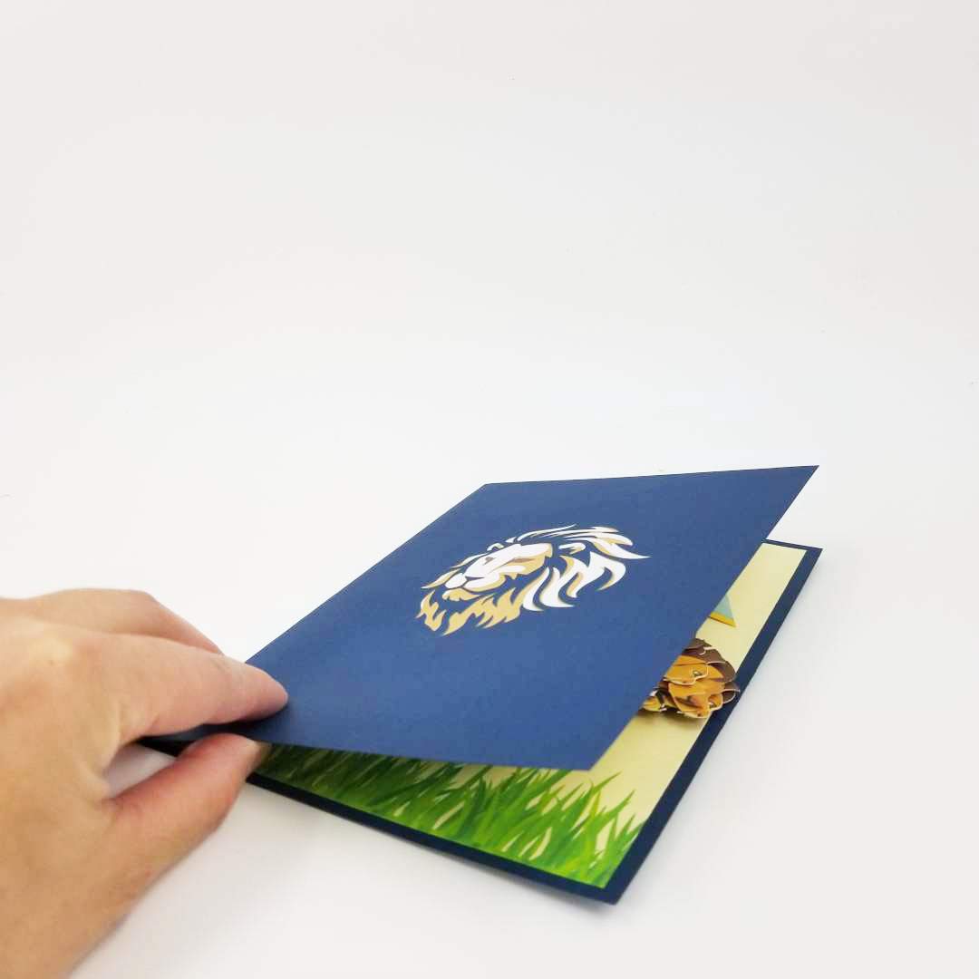 3D Lion Pop Up Birthday Card - Handmade Greeting Card for Son, Daughter, Wife & Friends | Perfect for Animal Lovers & Nature Enthusiasts | Great for Birthdays, Anniversaries & Special Occasions