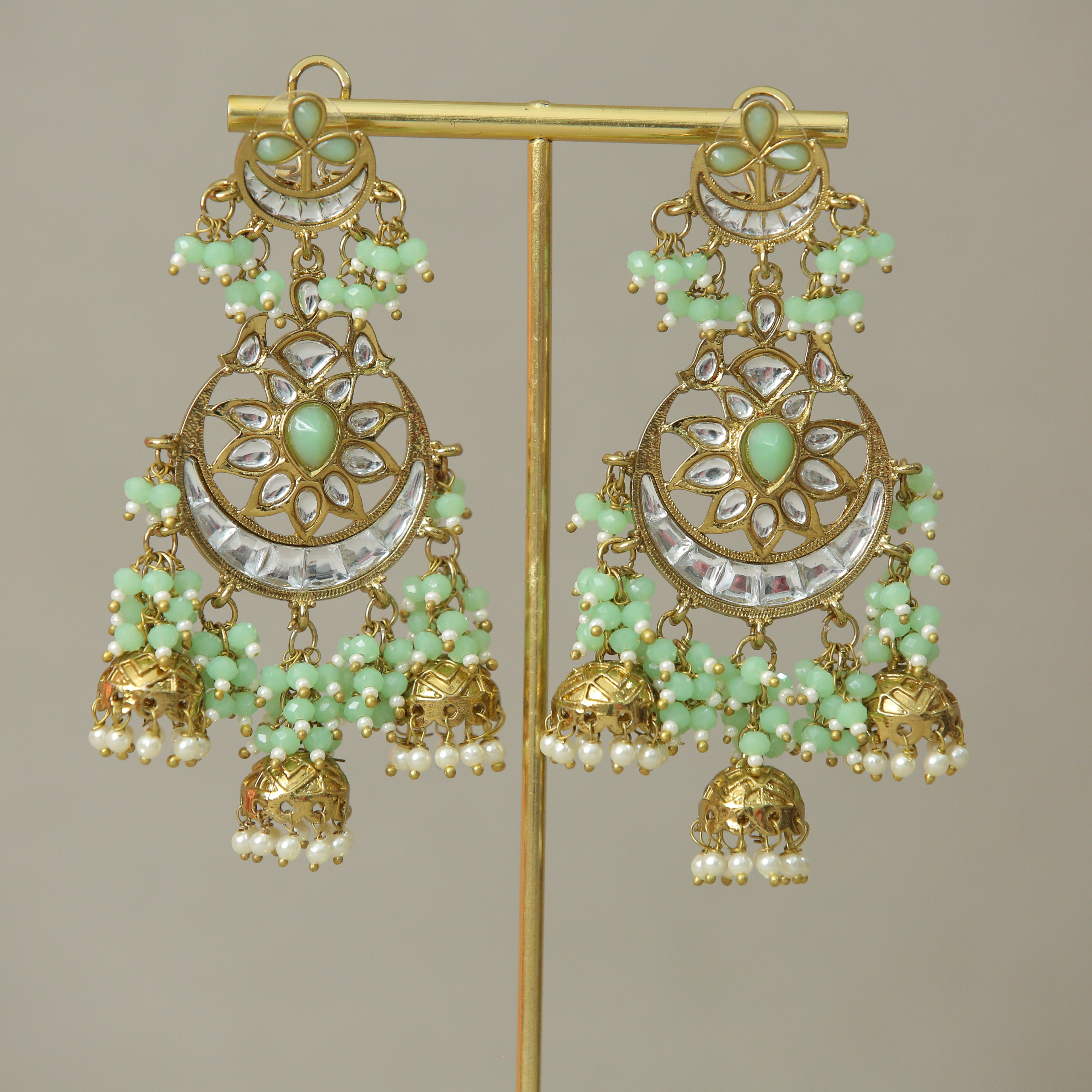 Exquisite Amara Kundan Earrings for Women – Handmade Indian Jewelry with Kundan Stones – Perfect for Weddings, Parties & Special Occasions