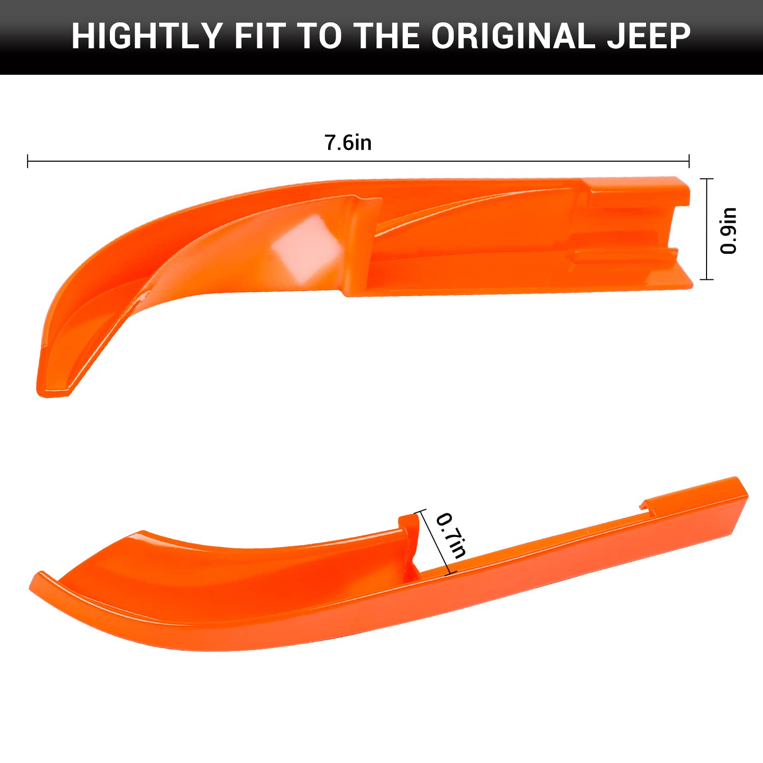 CheroCar ABS Hardtop Rain Diverter & Gutter Extensions - Water Deflector Exterior Accessories for Jeep Wrangler JK (2011-2017 Models) - Orange - Perfect for Off-Roading & Rain Protection