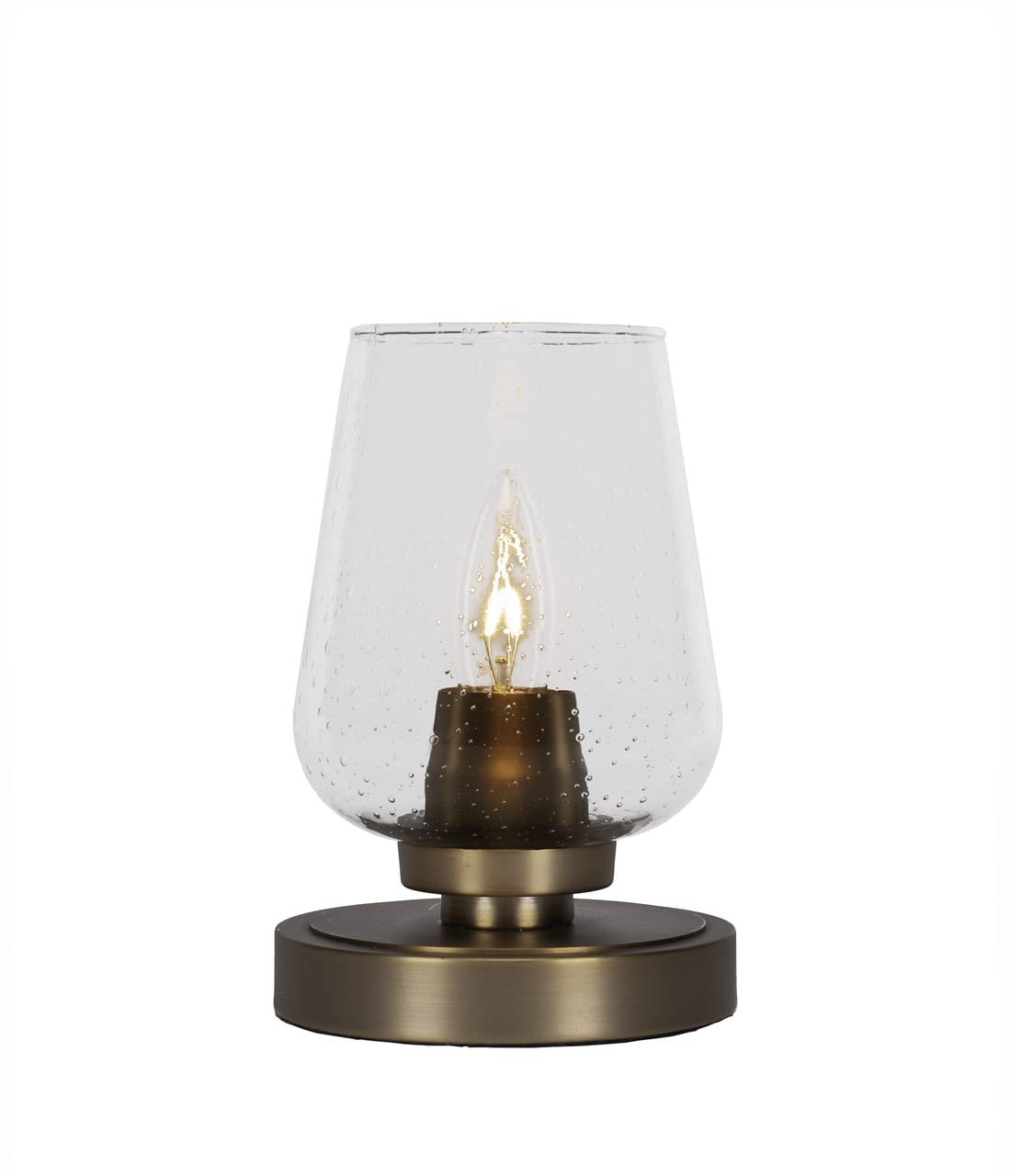 Toltec Lighting Luna 1-Light Table Lamp in New Age Brass - Modern Desk Lamp for Bedroom, Living Room & Office (51-NAB-210)