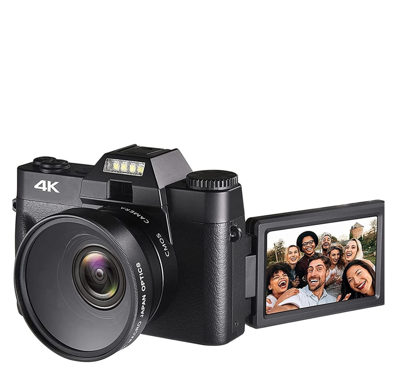 BODORME 48MP Digital Camera with Wide Angle & Macro Lens, 16X Zoom, Auto Focus, 128GB TF Card & Lens Filter - Perfect for Selfies, Vlogging, Photography & Webcam Use