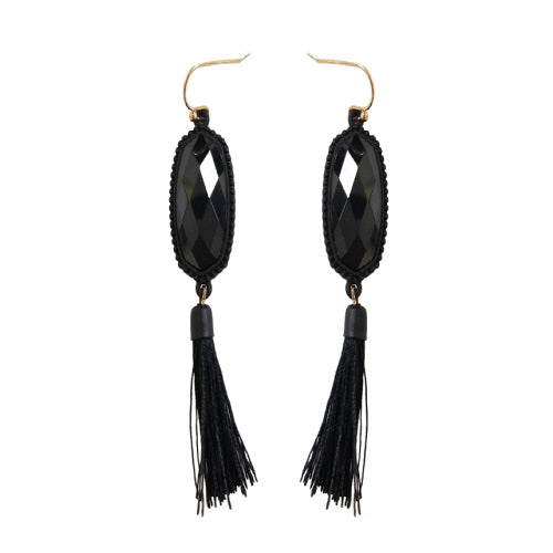 Geometric Tassel Earrings for Women - Stylish Black Dangle Earrings for Party, Wedding & Everyday Wear