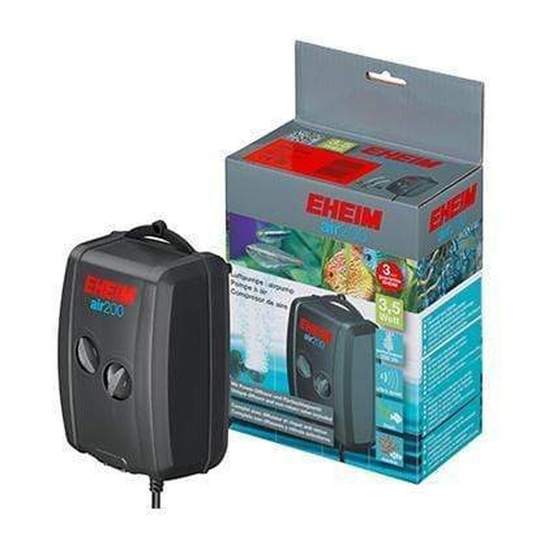 Eheim Air200 Adjustable Aquarium Air Pump 3702 (2 x 100L/h) - Quiet Oxygen Pump for Fish Tank, Pond & Hydroponics System