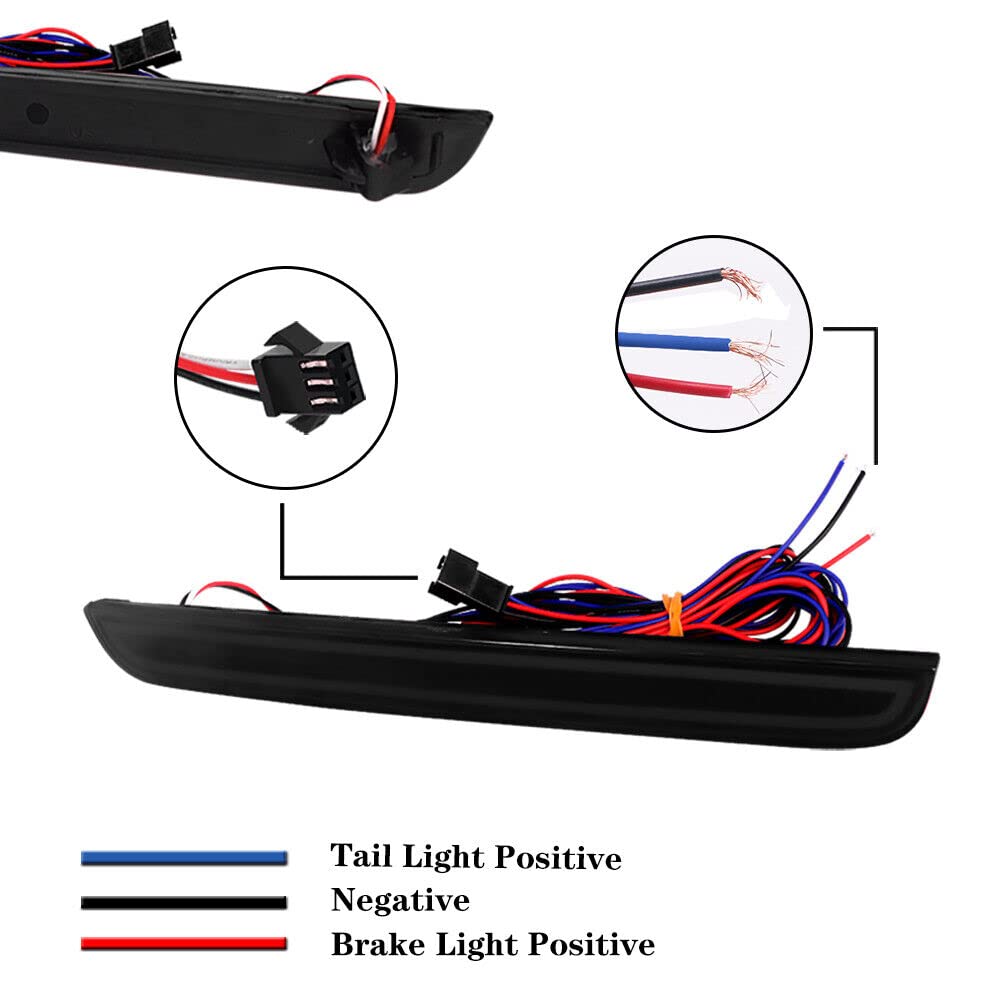 LED Smoked Tail Lights Brake Rear Fog Lamps Bumper Reflector for 2015-2019 Dodge Challenger - Durable & Stylish Upgrade for Night Driving & Custom Car Look