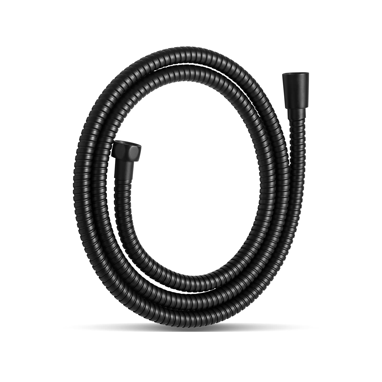 OFFO 80 Inch Stainless Steel Shower Hose - Kink-Free, Electroplated Matte Black with Brass Fittings - Perfect for Handheld Shower Heads & Pet Bathing - Durable Flexible Extension Hose for Bathroom & Cleaning