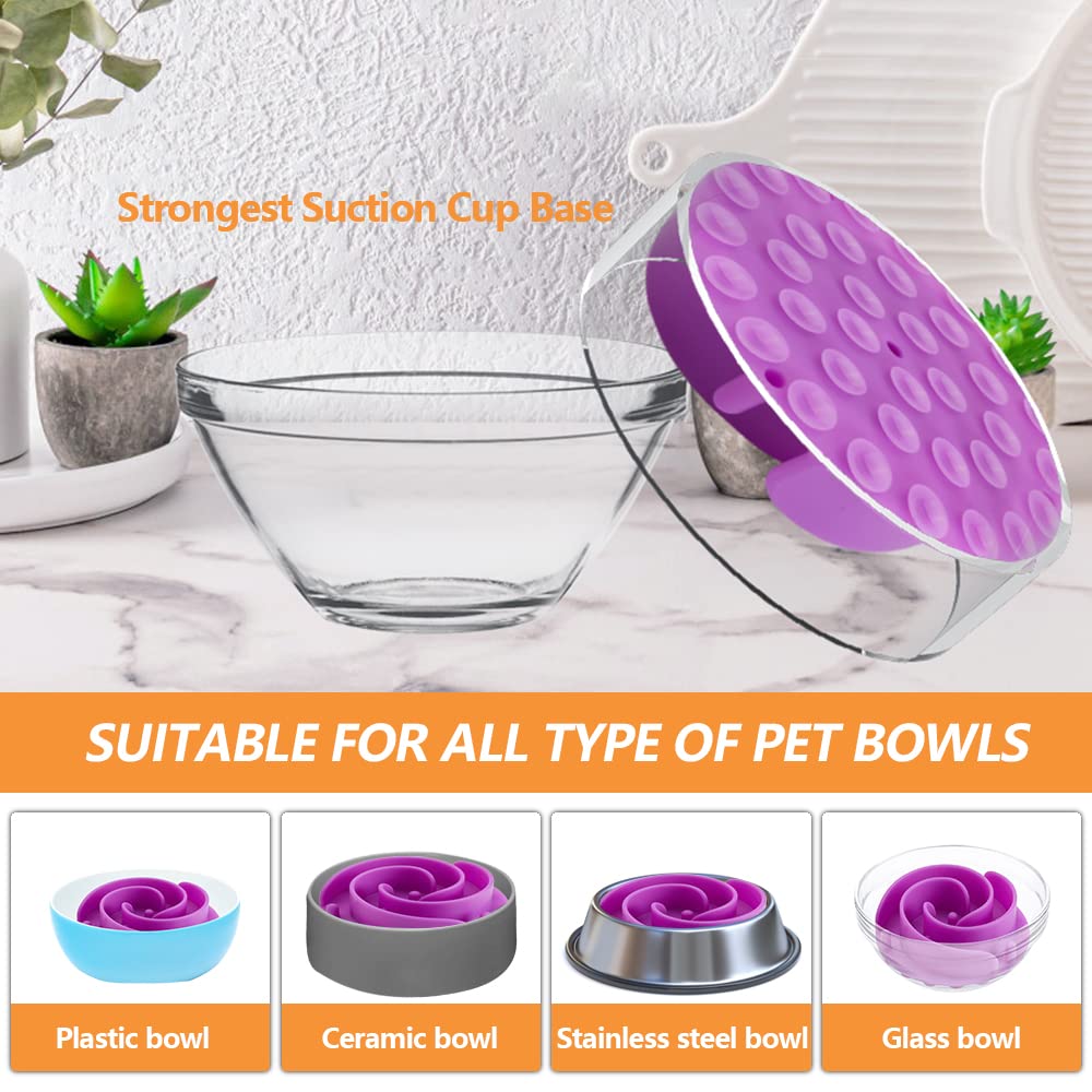 Slow Feeder Dog Bowl Insert - Soft Silicone Anti-Choking Pet Food Dish for Small, Medium & Large Breeds - Fits Standard & Elevated Dog Bowls - Perfect for Fast Eaters & Digestive Health - Use During Mealtime or Training Sessions