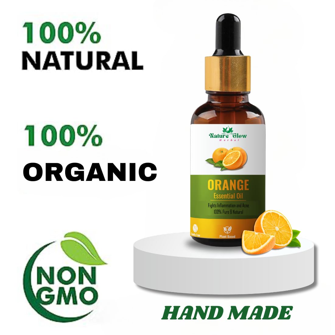 Organic Orange Essential Oil for Skin & Hair - 100% Pure, Natural, Undiluted (15ml) | Hydrates Dry Skin, Nourishes Hair | Aromatherapy, Massage, DIY Beauty & Home Fragrance