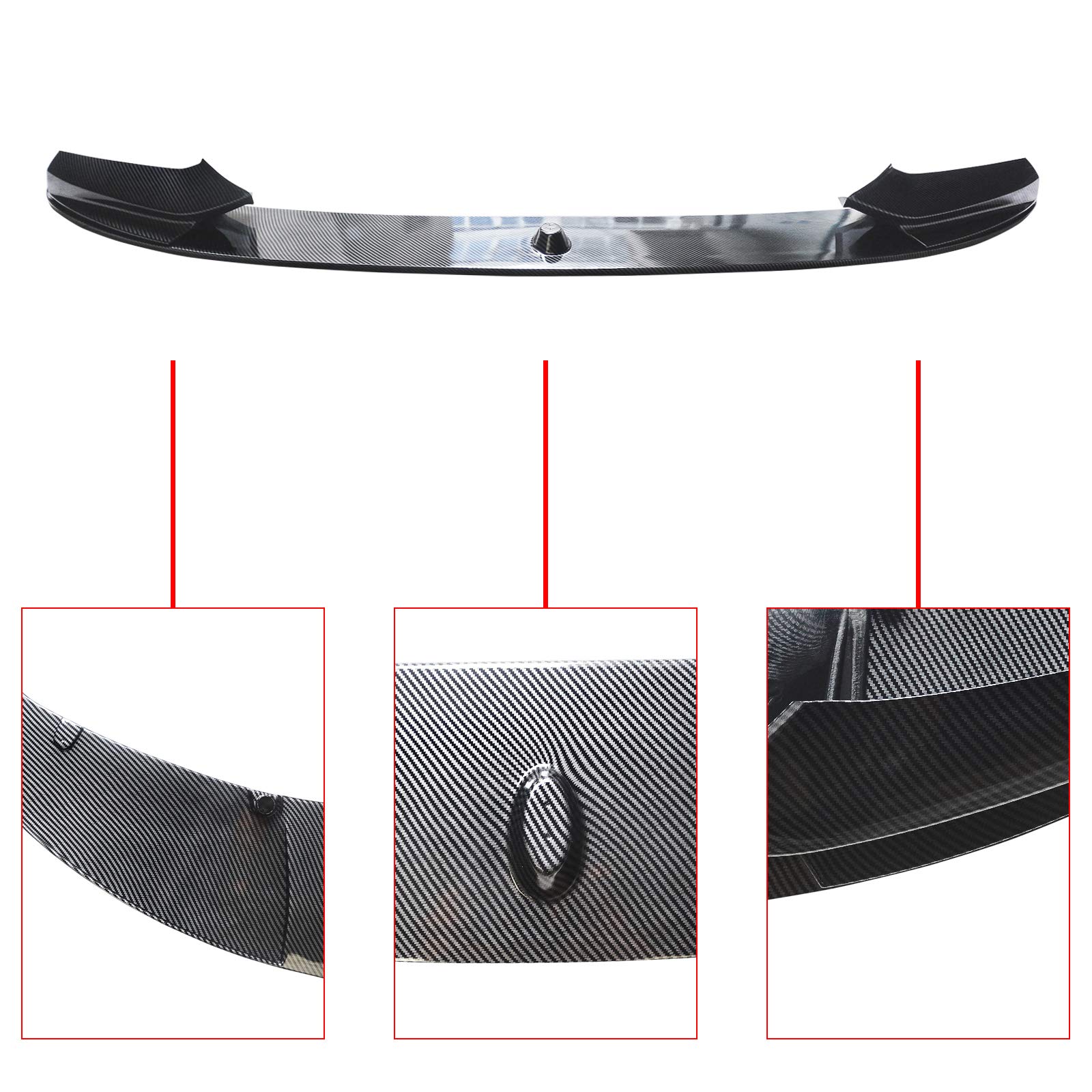 NINTE Front Lip Spoiler for BMW F10 5 Series (2011-2016) | ABS Carbon Fiber Front Bumper Splitter | Compatible with F10 M Sport Bumper | Enhances Aerodynamics & Sporty Look for Street Racing & Car Shows