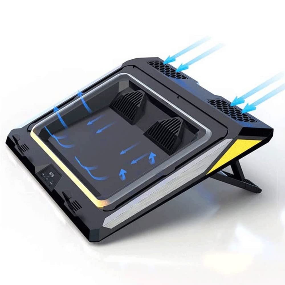 SMALK 17 Inch Laptop Cooling Pad with Dual Blower Fans - Adjustable Laptop Stand with USB Ports & RGB Lighting for Gaming, Office, and Home Use