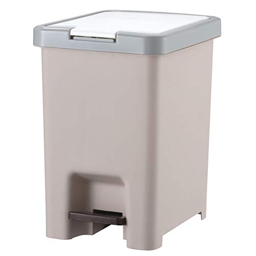 DOITOOL 13 Gallon Square Trash Can with Lid - Press Button Pedal, Silent Plastic Garbage Bin for Kitchen, Living Room, Office - Large Capacity, Stylish Design (Pink) | Ideal for Home, Office & Commercial Spaces