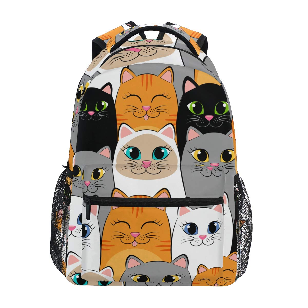 Cute Colorful Siamese Kittens Backpack for Boys & Girls - School Bookbag, Laptop Daypack for Elementary Students, Casual Travel & Daily Use