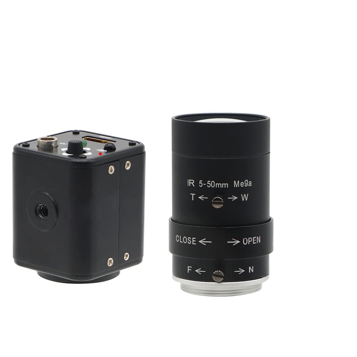 1080p HD 2MP USB Digital Microscope Camera with 5-50mm Varifocal Manual IRIS Lens for Live Streaming & Video Recording - Perfect for Lab Research, PCB Inspection, and Educational Demonstrations