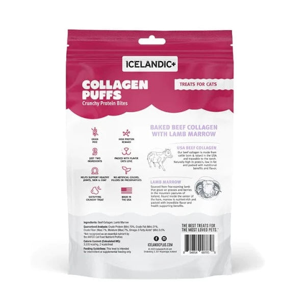 Premium Icelandic Beef Collagen Puffs with Marrow - All-Natural Cat Treats for Joint Health & Shiny Coat | Perfect for Training Rewards & Senior Cats