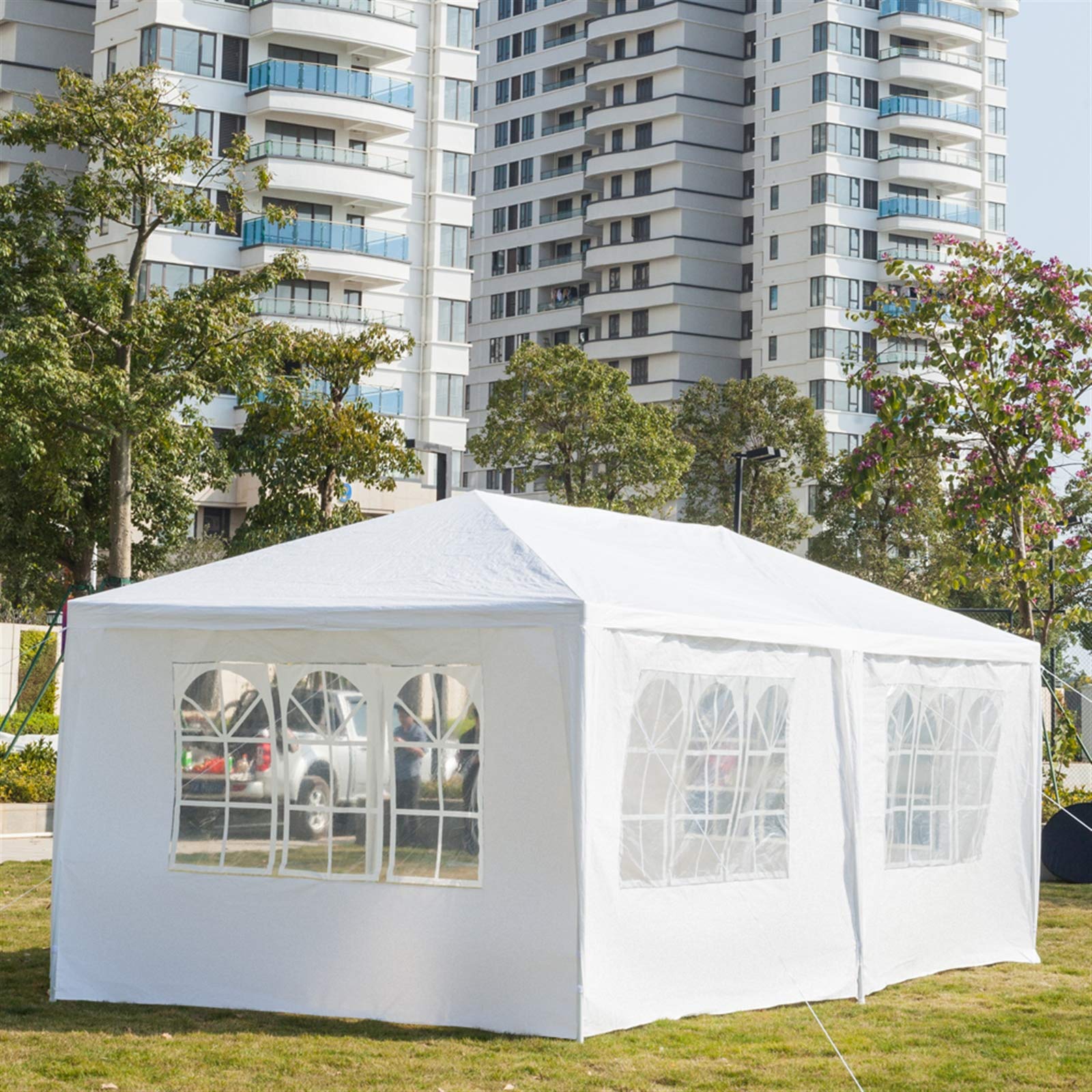 10'x20' Waterproof Outdoor Gazebo Canopy Tent with Removable Side Walls & Spiral Tubes - Perfect for Weddings, Parties, Camping, Market Stalls & Commercial Events